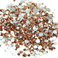 Copper  1000pcs Mixed Size Glass Rhinestone Face Gems