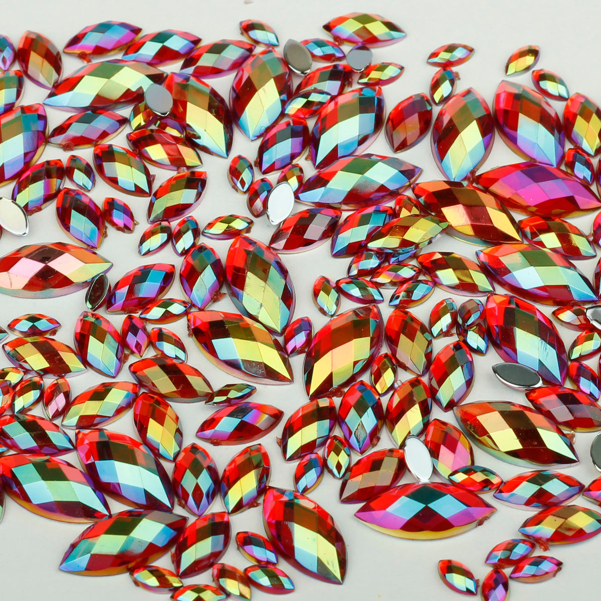 "Ruby" 10g Bag of Flat Back Face Gems in a Choice of Shapes