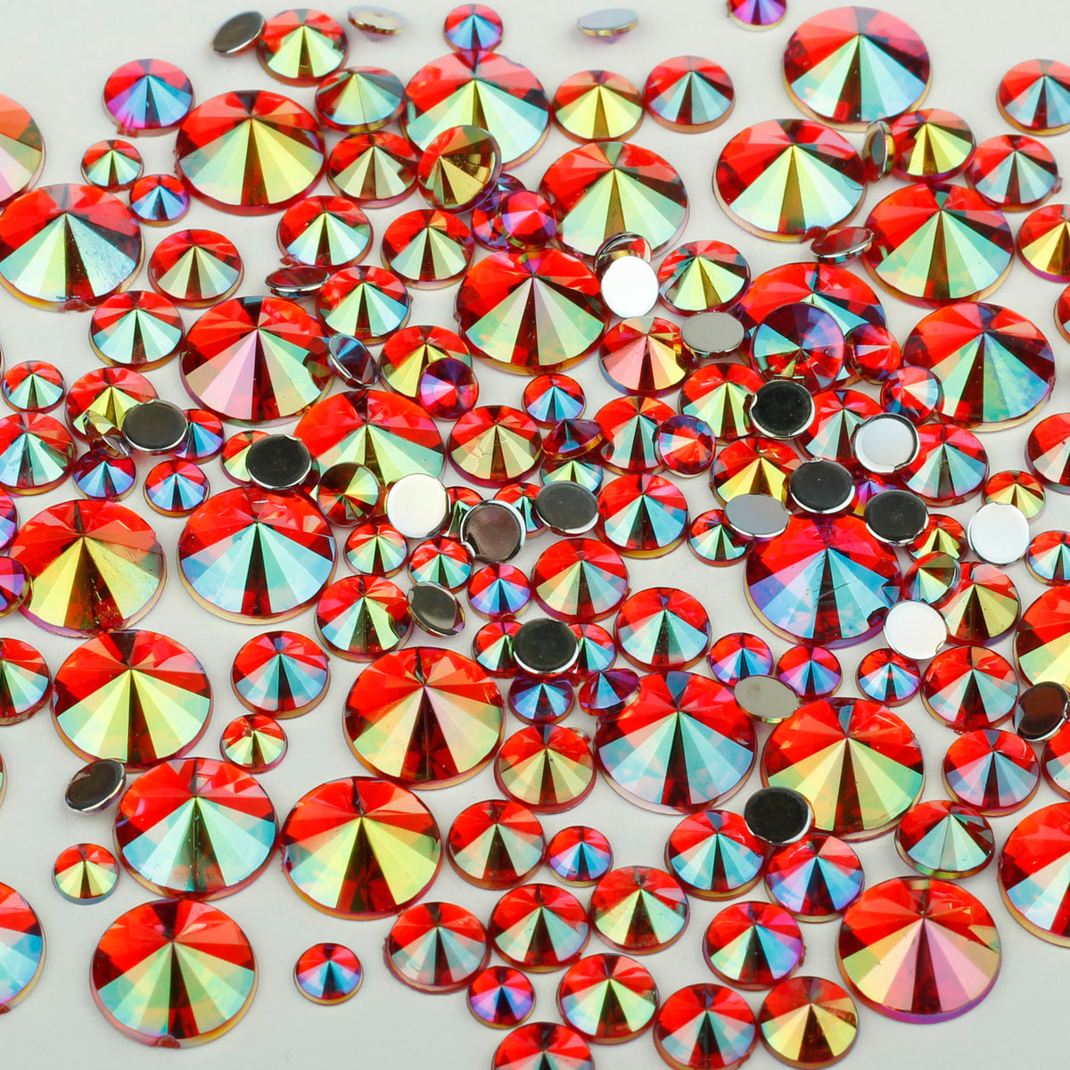 "Ruby" 10g Bag of Flat Back Face Gems in a Choice of Shapes