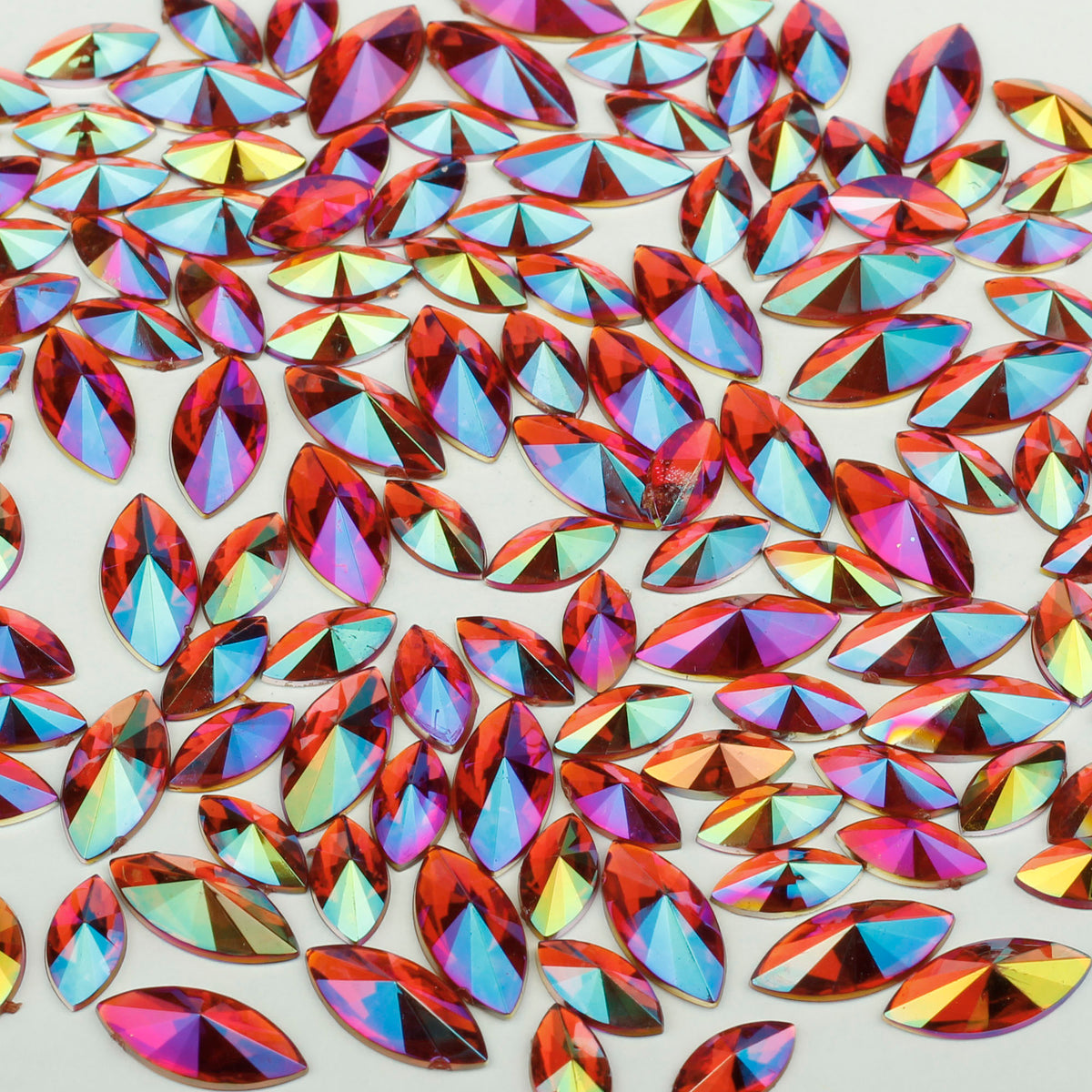 "Ruby" 10g Bag of Flat Back Face Gems in a Choice of Shapes