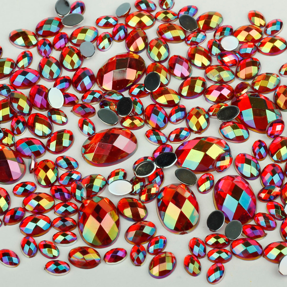 "Ruby" 10g Bag of Flat Back Face Gems in a Choice of Shapes