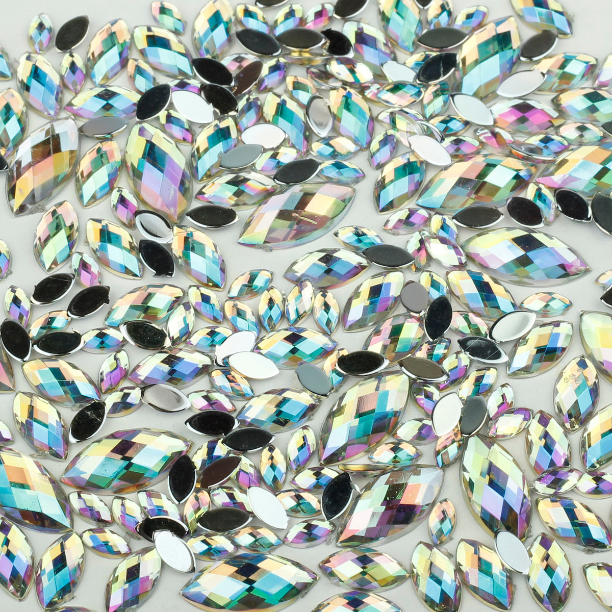 "Glitz" 10g Bag of Flat Back Face Gems in a Choice of Shapes