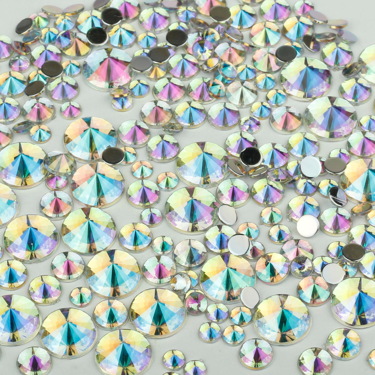 "Glitz" 10g Bag of Flat Back Face Gems in a Choice of Shapes