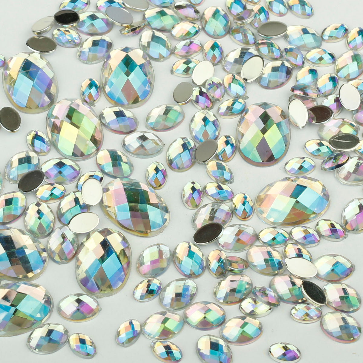 "Glitz" 10g Bag of Flat Back Face Gems in a Choice of Shapes