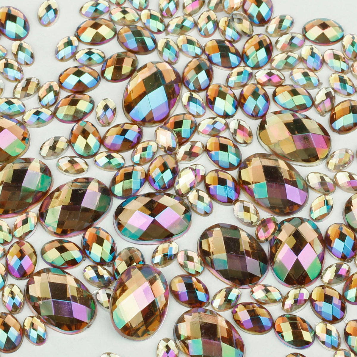 "Prosecco" 10g Bag of Flat Back Face Gems in a Choice of Shapes