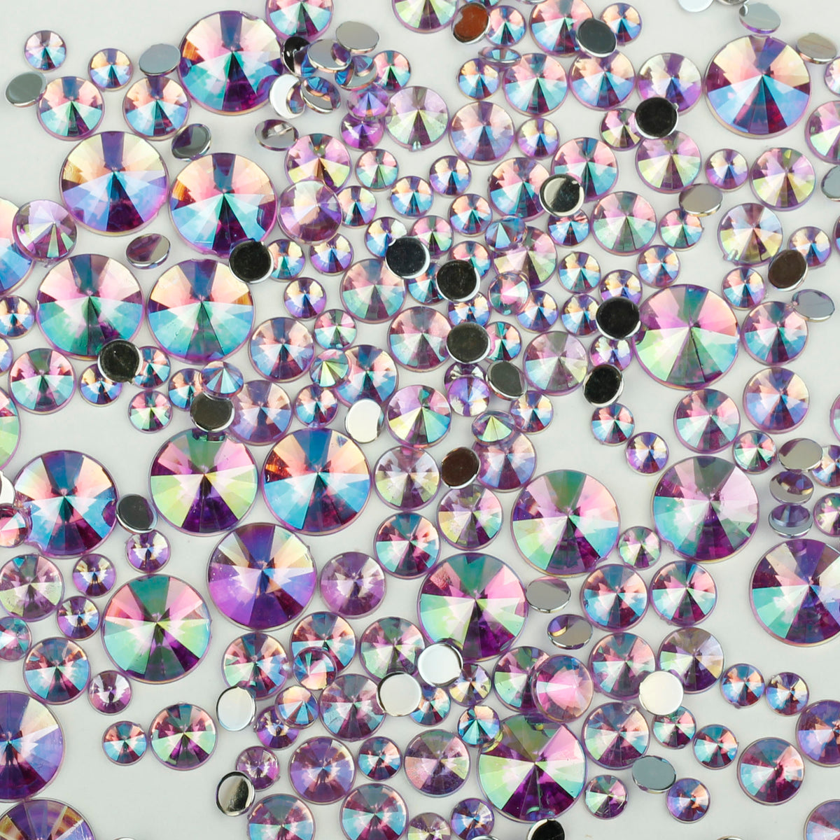 "Amethyst" 10g Bag of Flat Back Face Gems in a Choice of Shapes