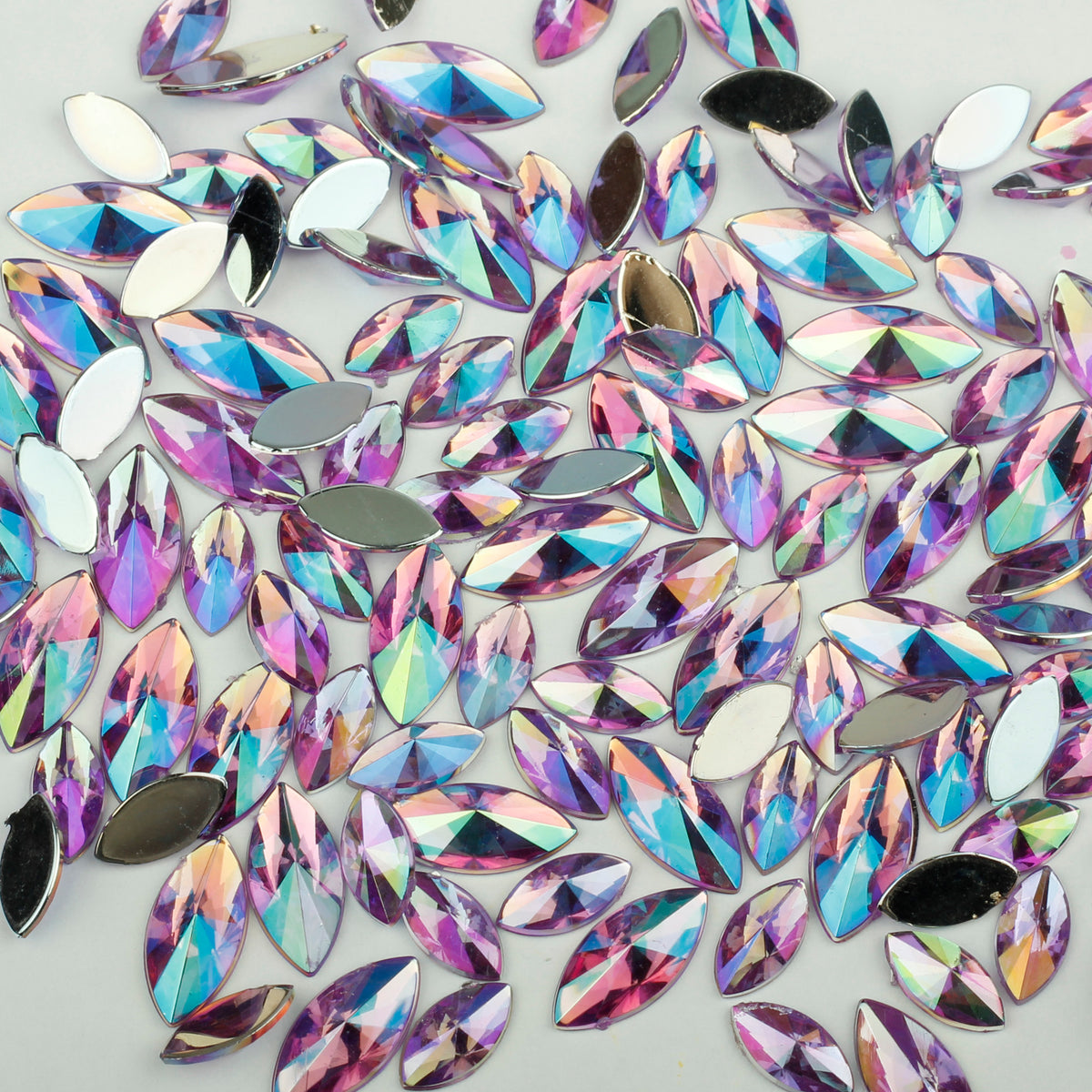 "Amethyst" 10g Bag of Flat Back Face Gems in a Choice of Shapes