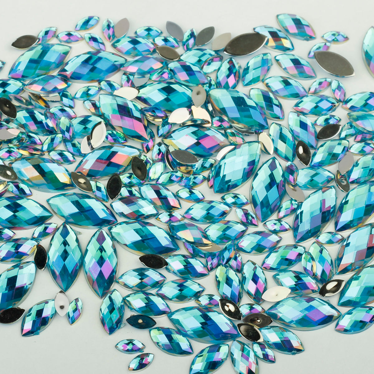 "Topaz" 10g Bag of Flat Back Face Gems in a Choice of Shapes