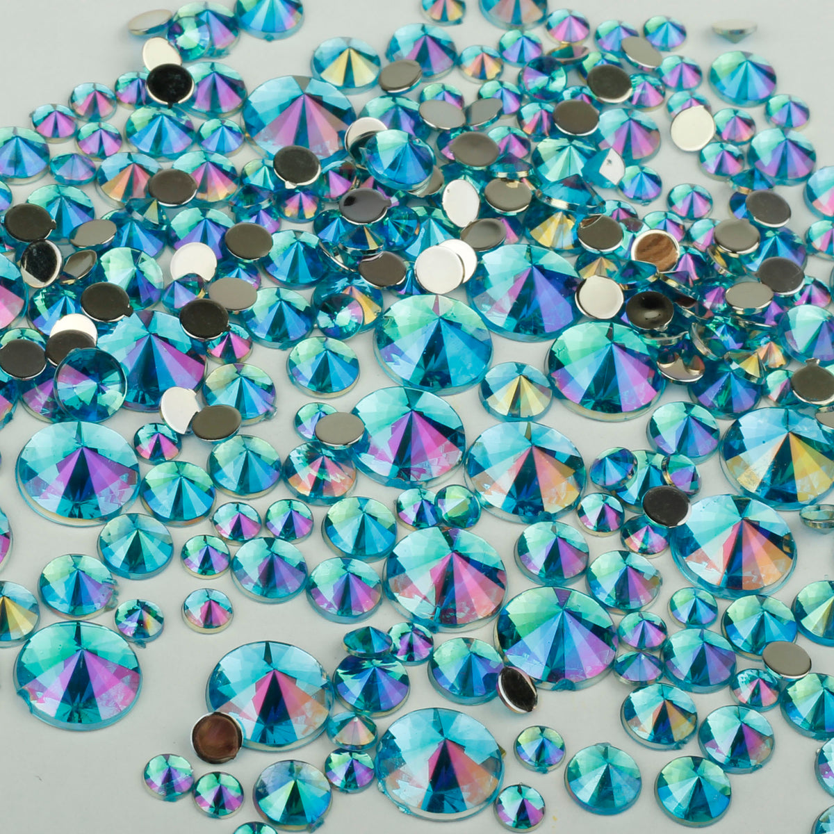 "Topaz" 10g Bag of Flat Back Face Gems in a Choice of Shapes