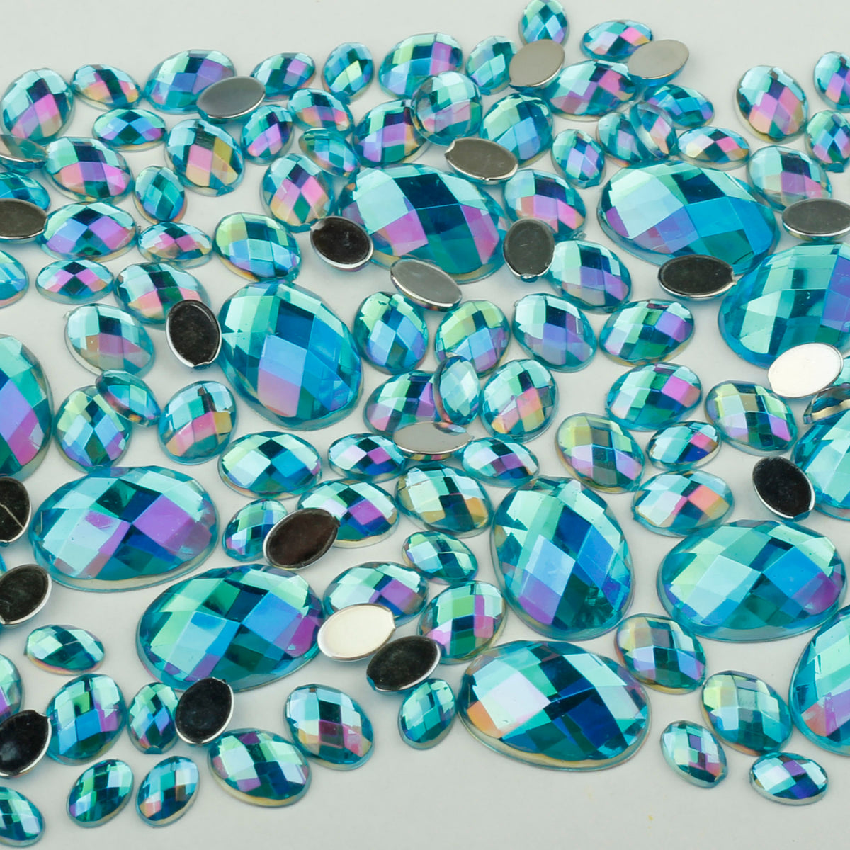 "Topaz" 10g Bag of Flat Back Face Gems in a Choice of Shapes