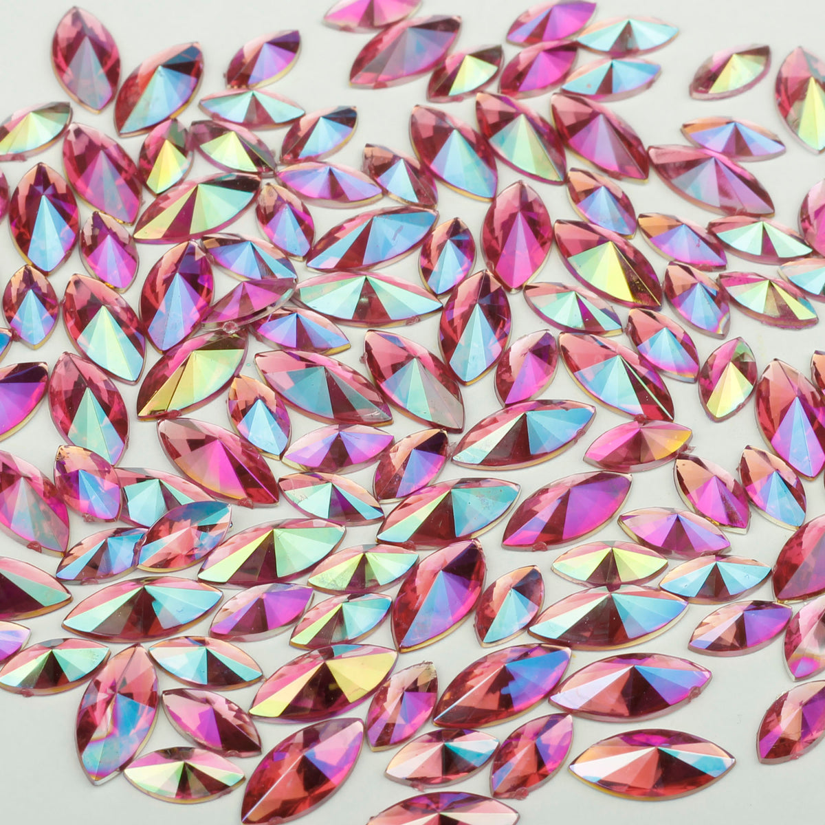 "Hot Pink" 10g Bag of Flat Back Face Gems in a Choice of Shapes