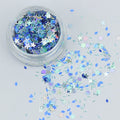 evol night garden starry glitter mix in blue and silver