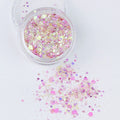 evol snow fairy shimmering iridescent pink chunky face glitter mix