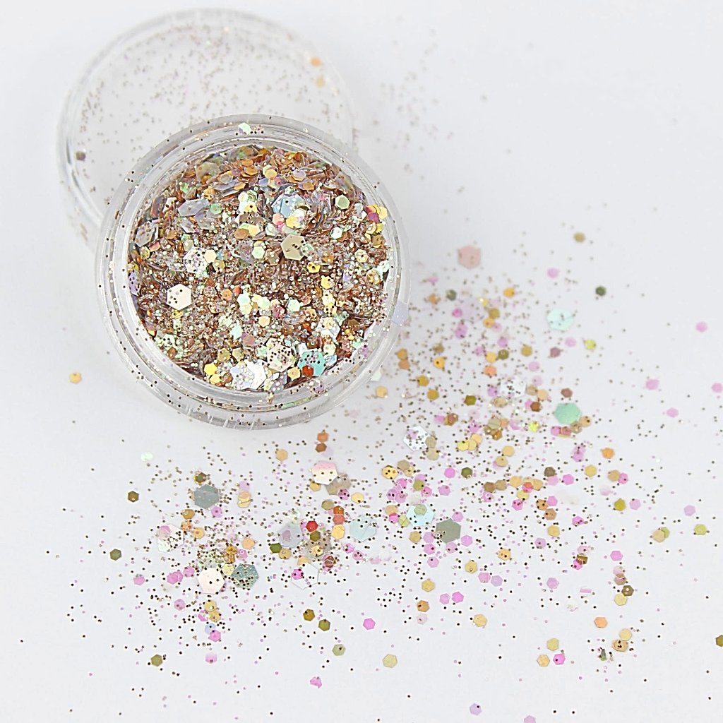 evol sand storm shimmering champagne coloured body glitter mix