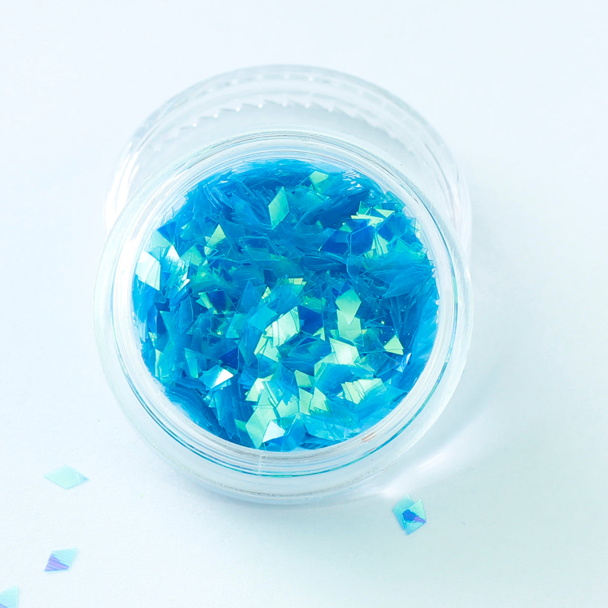 Iridescent Persian Blue Diamond Shape Face Glitter Size 1mm - 3mm