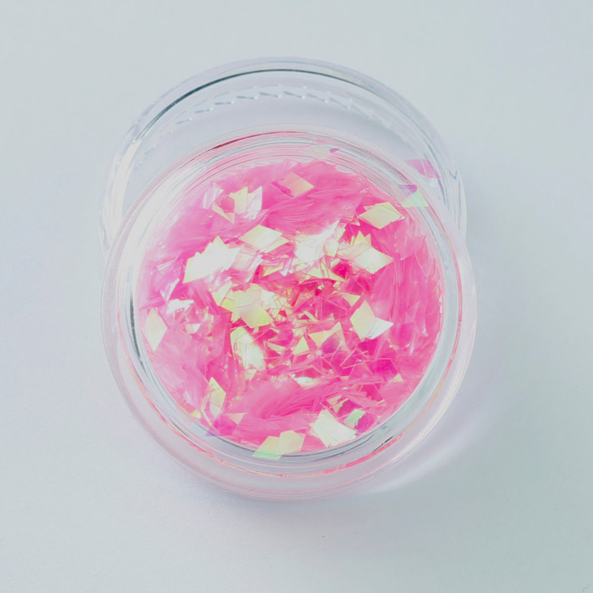 Iridescent Pink Diamond Shape Face Glitter Size 1mm - 3mm
