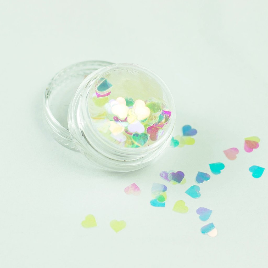 evol rainbow iridescent heart glitter unicorntastic!!!