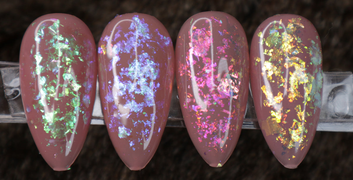 Transparent Nail Art Duo Chrome Chameleon Flakes Colour Changing Shifting