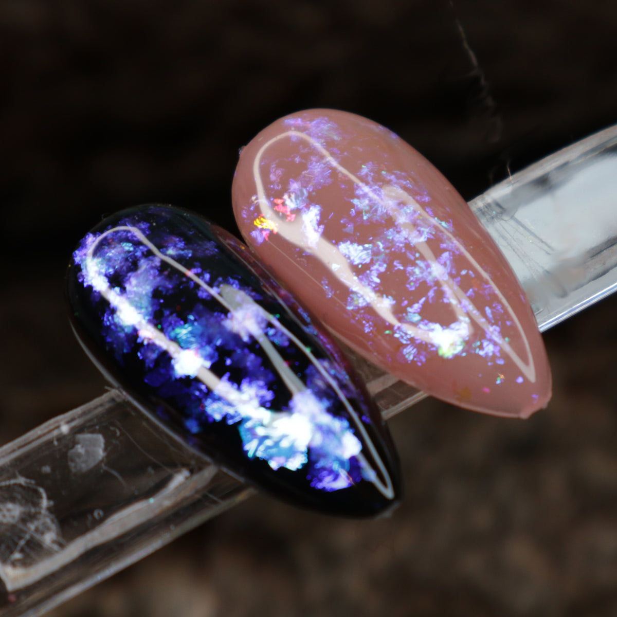 Transparent Nail Art Duo Chrome Chameleon Flakes Colour Changing Shifting