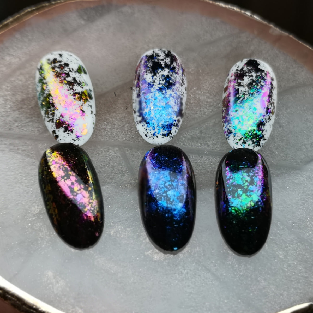 Nail Art Duo Chrome Chameleon Flakes Colour Changing Shifting