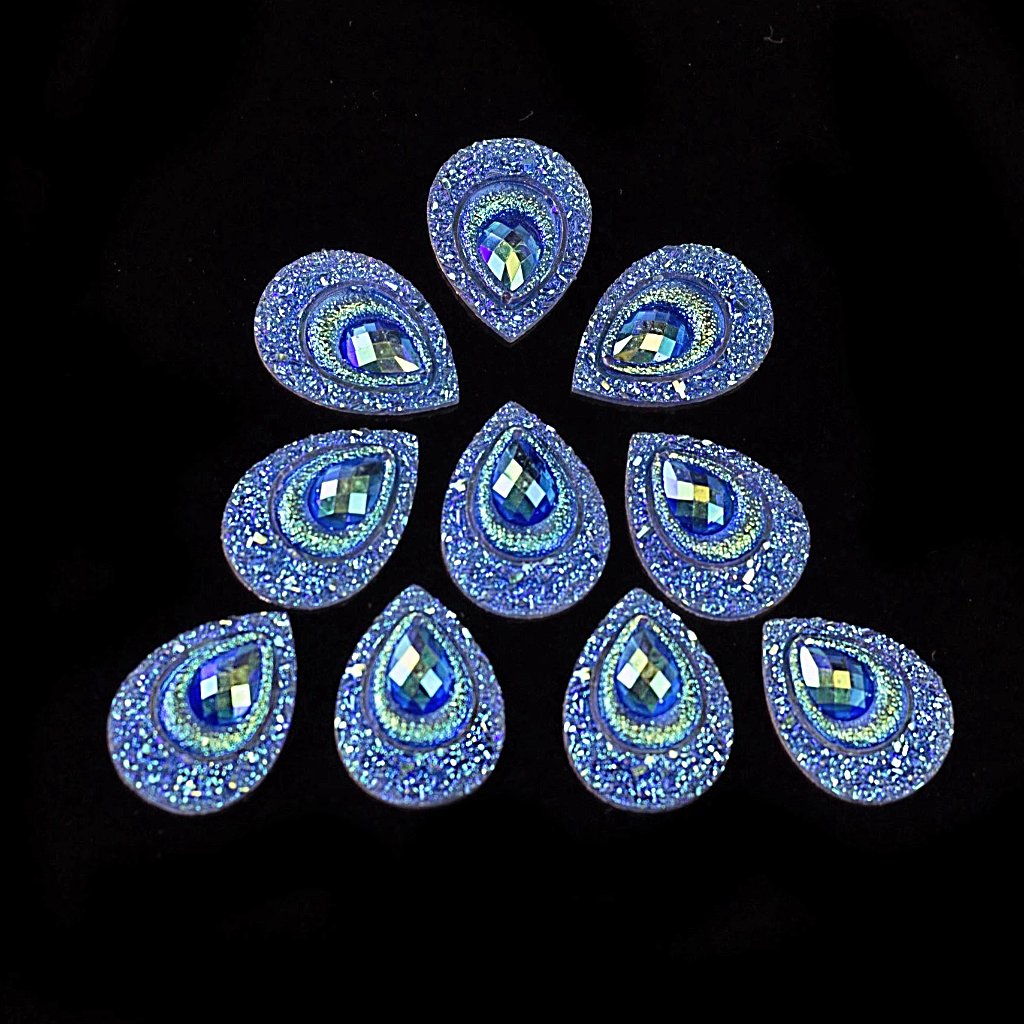 10pcs of Peacock Style Face and Body Gems