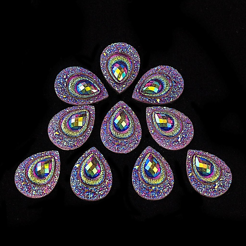 10pcs of Peacock Style Face and Body Gems