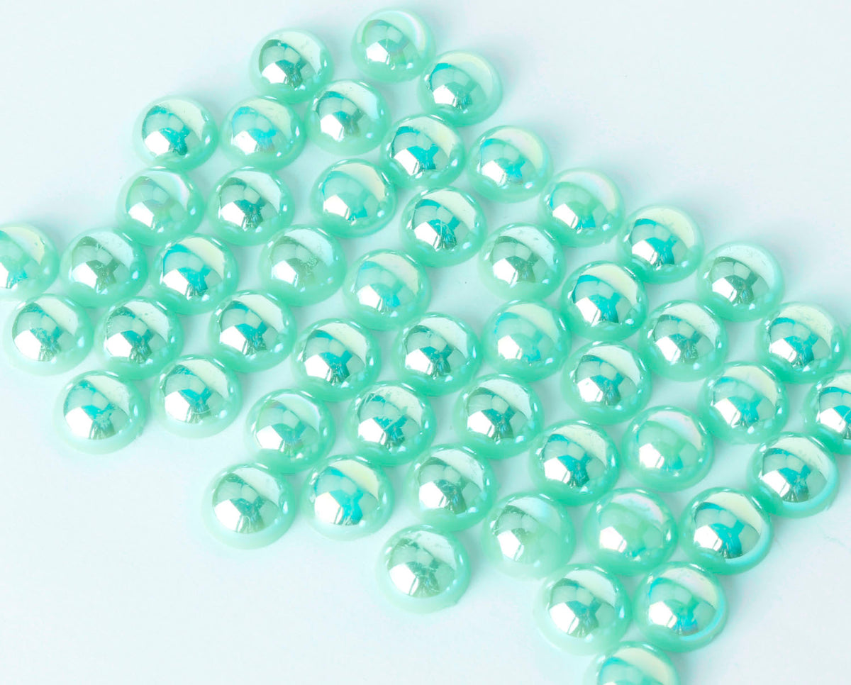 Iridescent Aventurine Flat Back Pearls