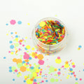 UV Fluorescent Pink Blue Yellow Green Orange Glitter Mixes.