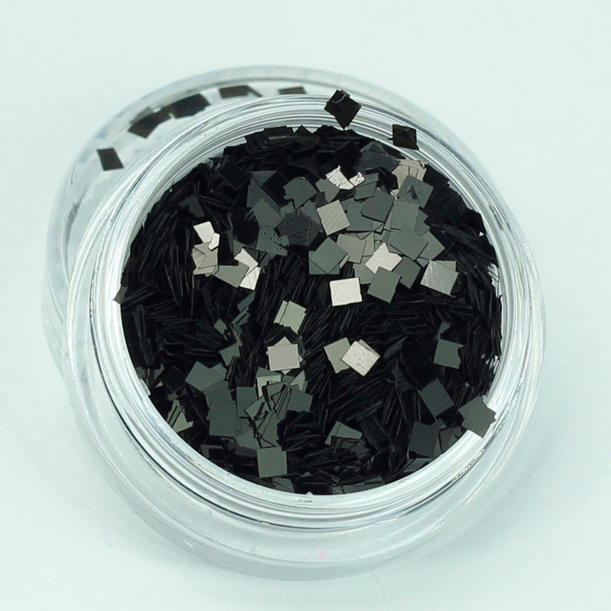evol black square face glitter