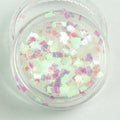 evol white iridescent square glitter pot