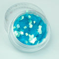 evol aqua square iirdescent glitter pot