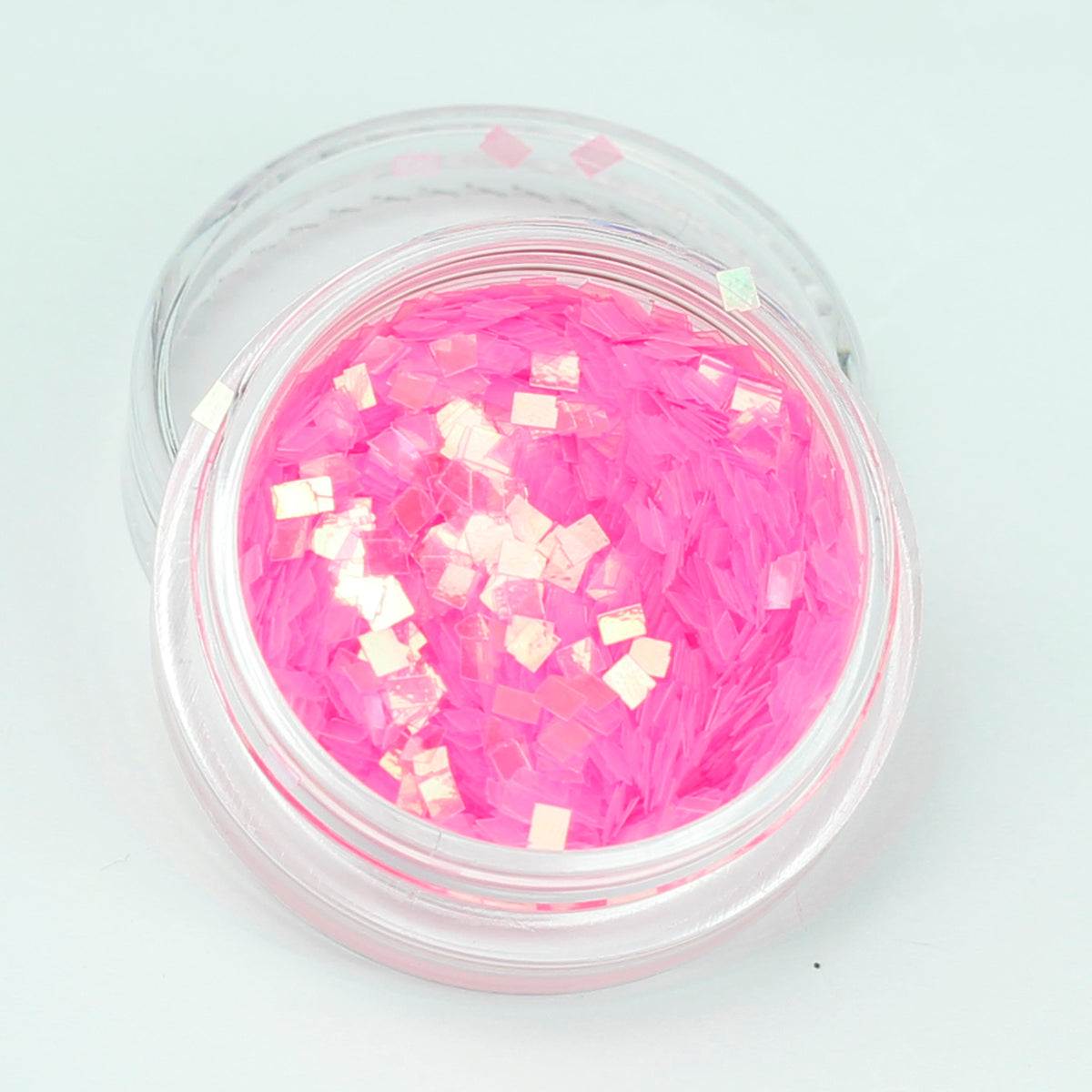 evol bbg pink iridescent square glitter pot