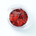 evol holographic red festival glitter pot star shape