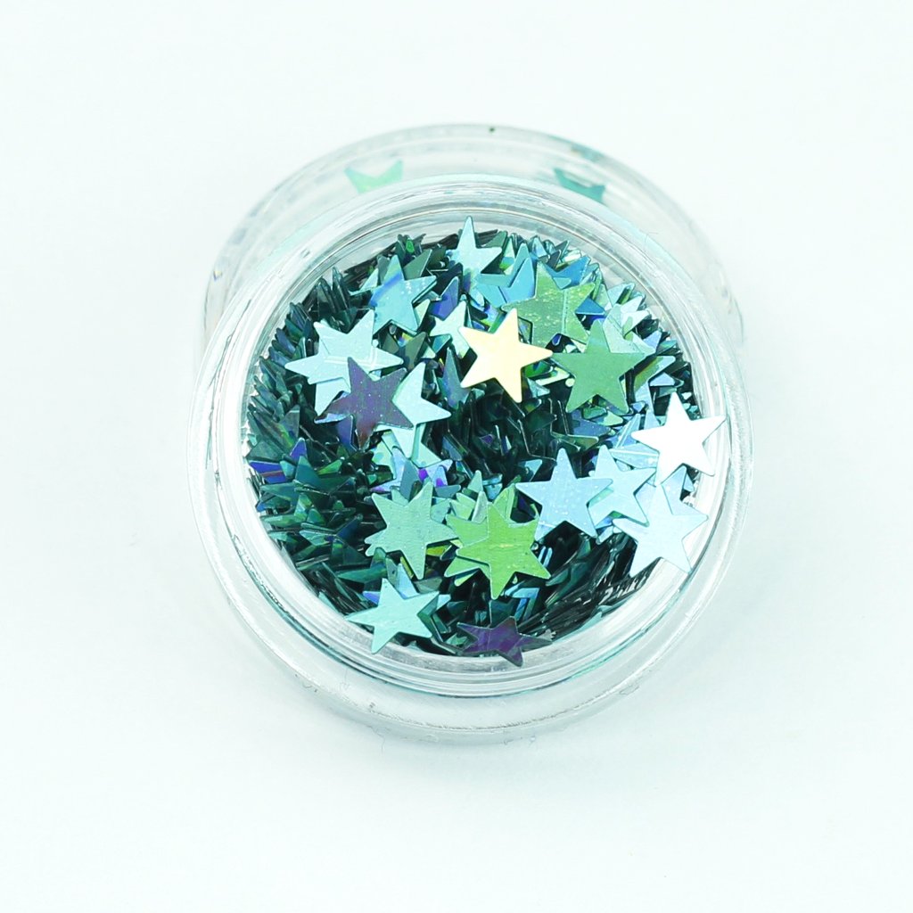 evol holographic aventurine star shape festival glitter pot