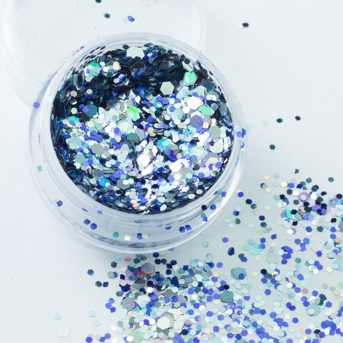 evol milky way futuristic blue chunky festival glitter mix big pot