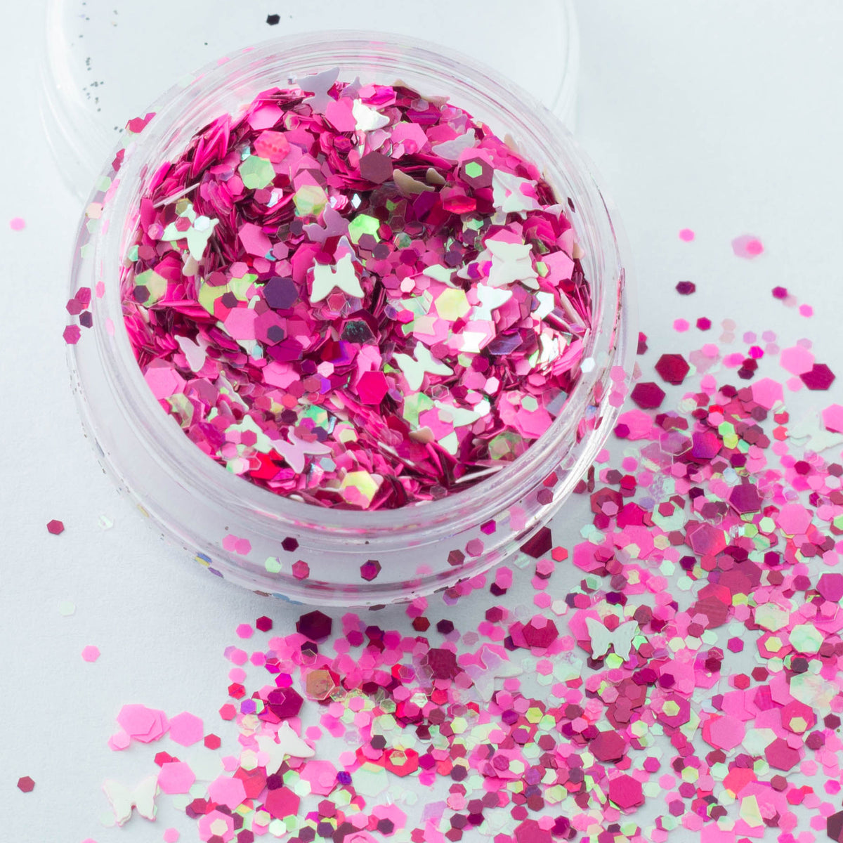 evol powerpuff punchy hot pink face glitter mix big pot