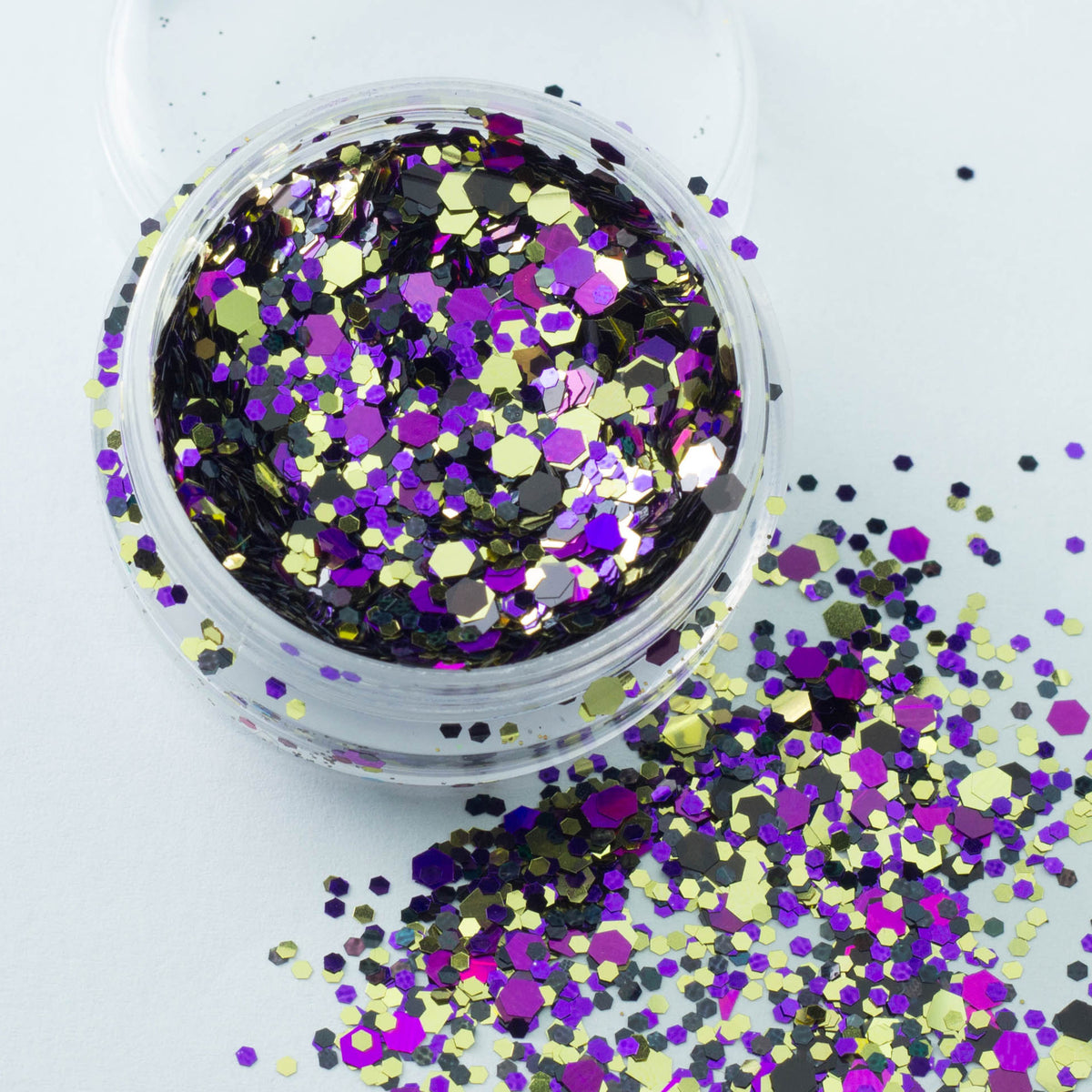 evol glamorous vampire purple gold halloween face glitter mix