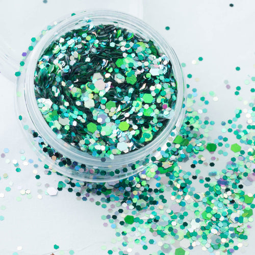 evol enchanted forest green st patrick's day festival glitter mix