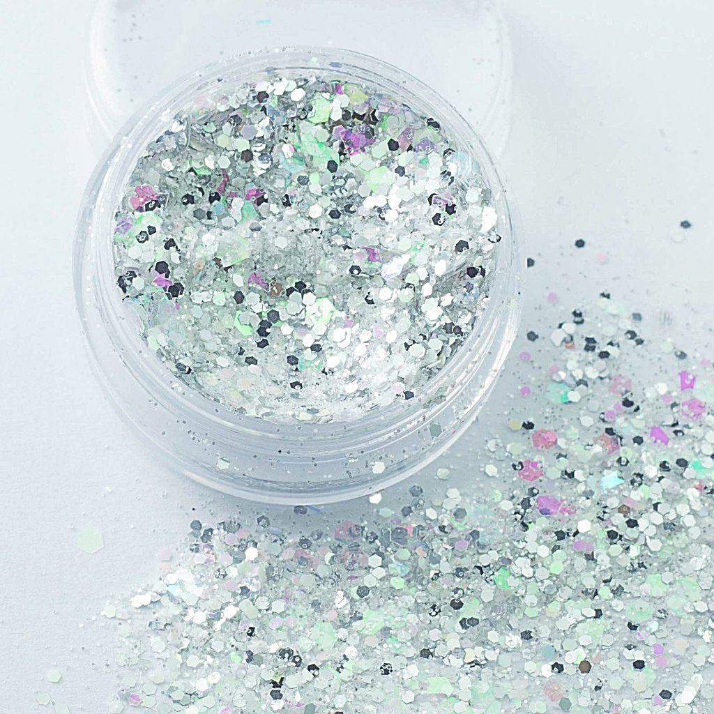 evol mirror ball opaque iridescent face glitter mix in big pot