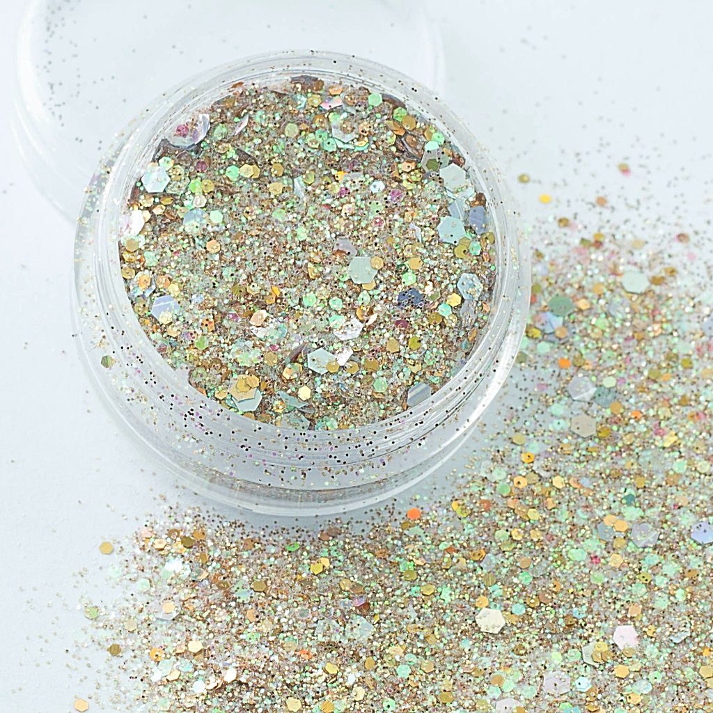 evol sand storm sparkly champagne face chunky glitter mix