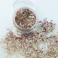 evol golden girl pink and gold chunky face glitter mix