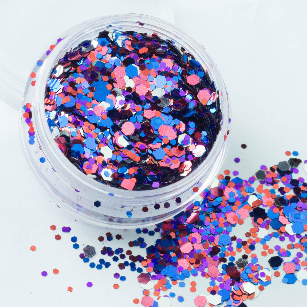 evol patriot blue and red chunky festival glitter mix super hero