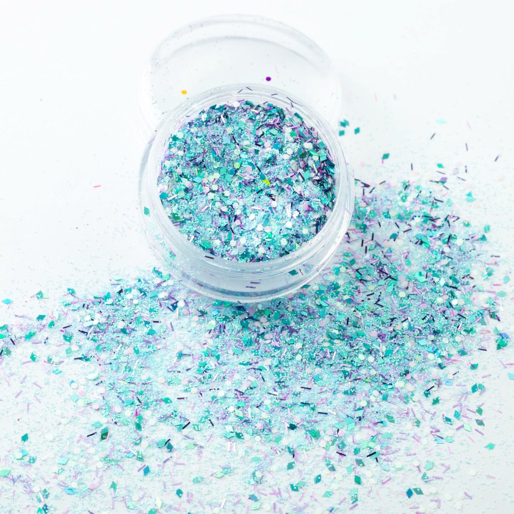 evol bejewelled chunky festival glitter mix pot