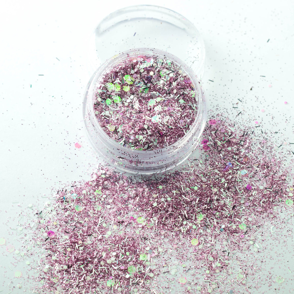 evol venus rose pink chunky face glitter mix