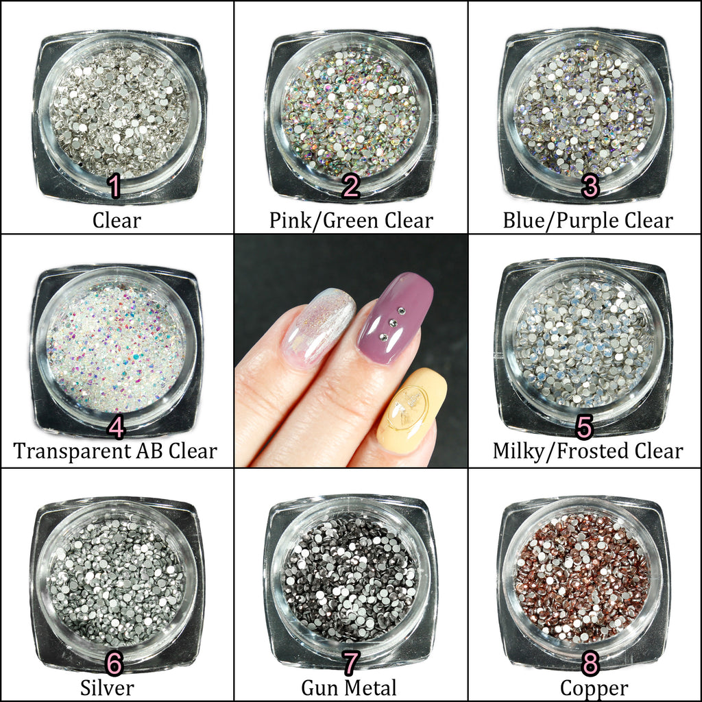 1440pcs SS3 1.4mm Glass Rhinestone Small Tiny Clear Gems Nail Art Bling Diamante