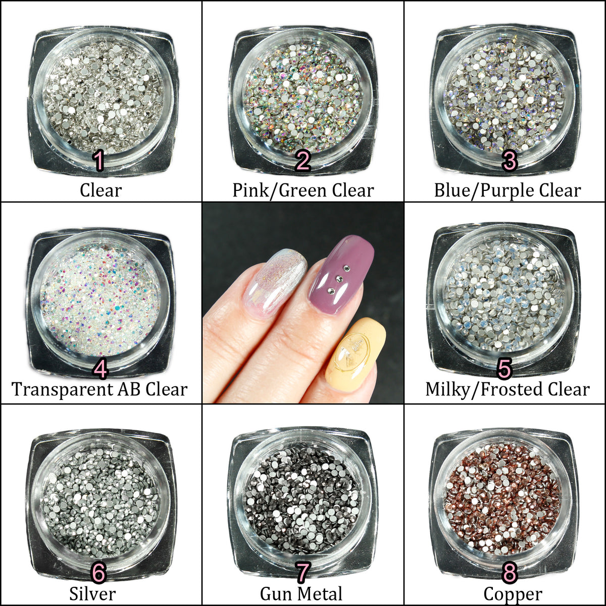 1440pcs SS3 1.4mm Glass Rhinestone Small Tiny Clear Gems Nail Art Bling Diamante