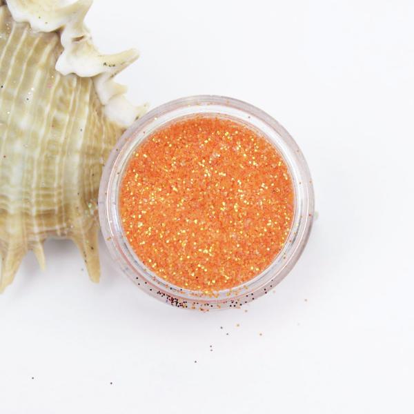 evol translucent iridescent orange dust face glitter