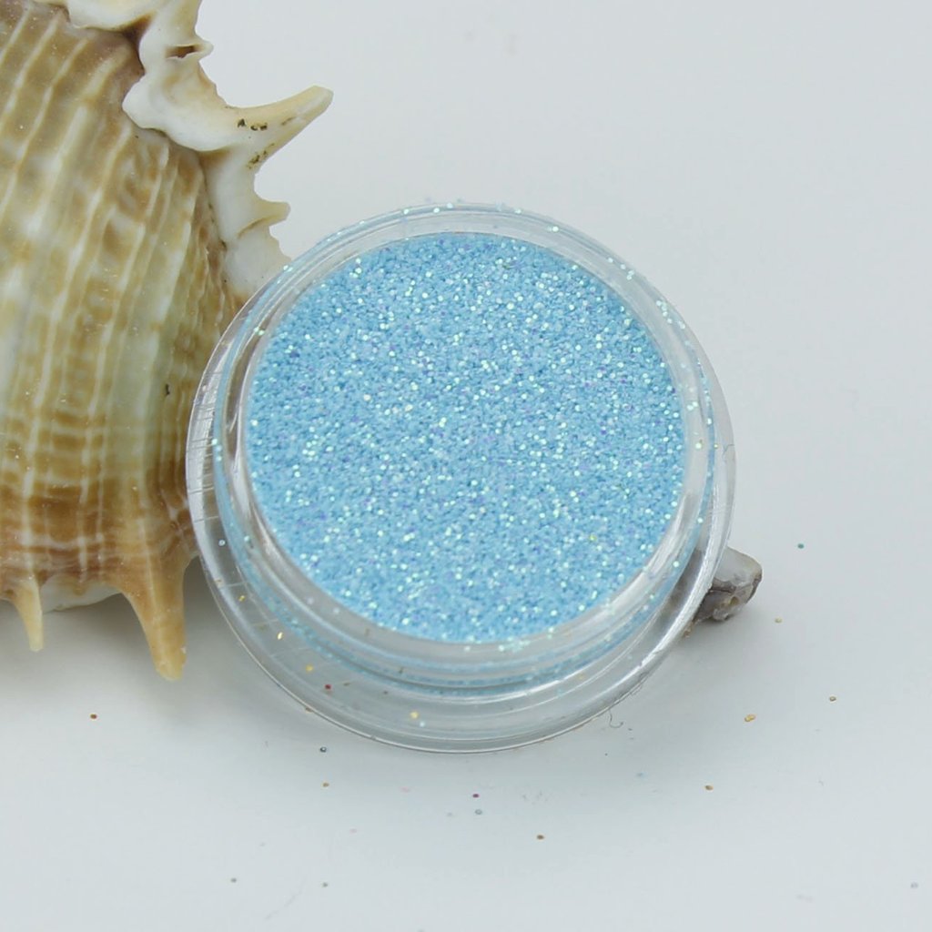 evol sky blue light opaque iridescent dust face glitter eyes