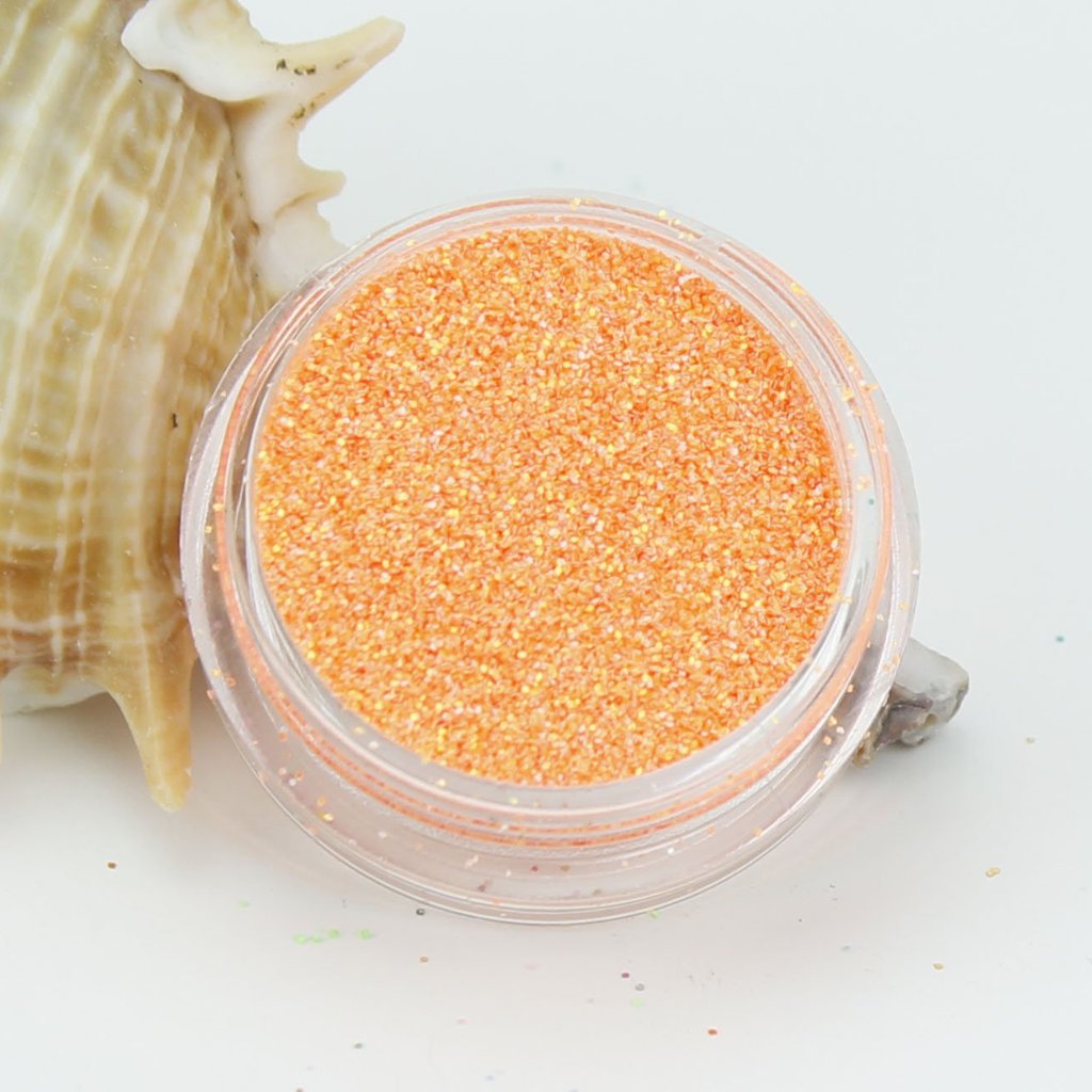 pretty colourful carrot orange opaque iridescent dust face glitter wow