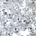 Clear 1000pcs Mixed Size Glass Rhinestone Face Gems